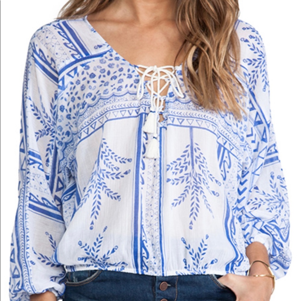 Free People Boho Chic Peasant Top